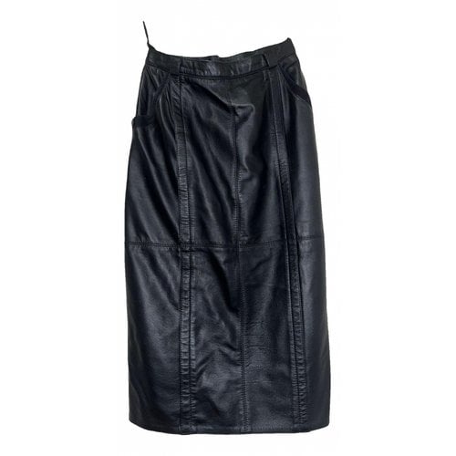 Pre-owned American Vintage Leather Mid-length Skirt In Black