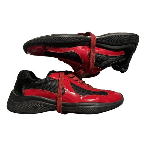 Pre-owned Prada Low Trainers In Red