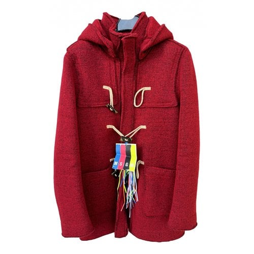Pre-owned Msgm Wool Dufflecoat In Red