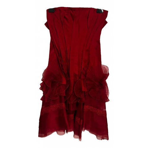 Pre-owned Nina Ricci Silk Mid-length Dress In Red
