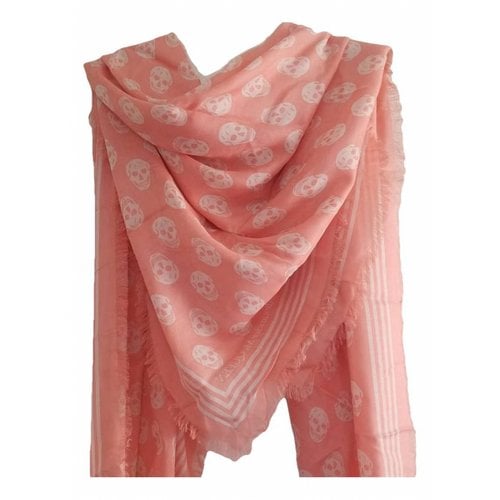 Pre-owned Alexander Mcqueen Scarf In Pink
