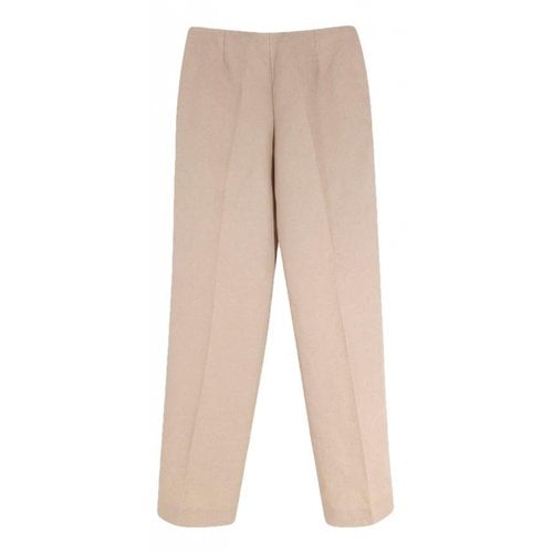 Pre-owned Valentino Linen Trousers In Beige