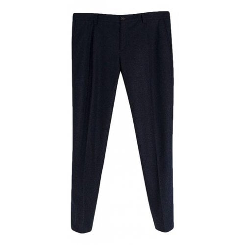 Pre-owned Brunello Cucinelli Wool Trousers In Blue