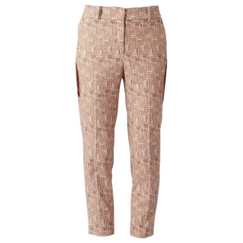 Pre-owned Peserico Trousers In Camel
