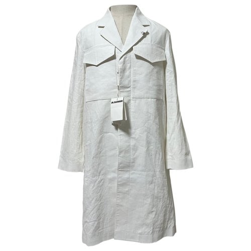 Pre-owned Jil Sander Cloth Coat In White