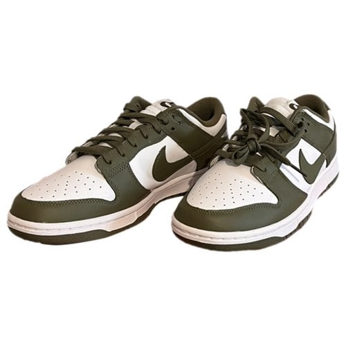 Pre-owned Nike Sb Dunk Low Leather Low Trainers In Green