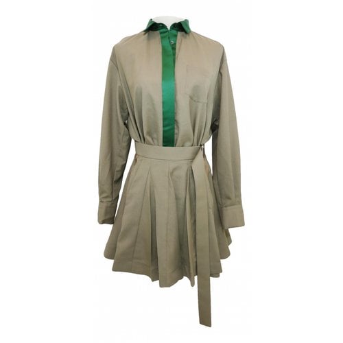 Pre-owned Sacai Mini Dress In Green