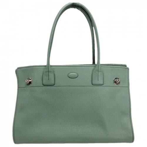 Pre-owned Tod's Leather Tote In Green