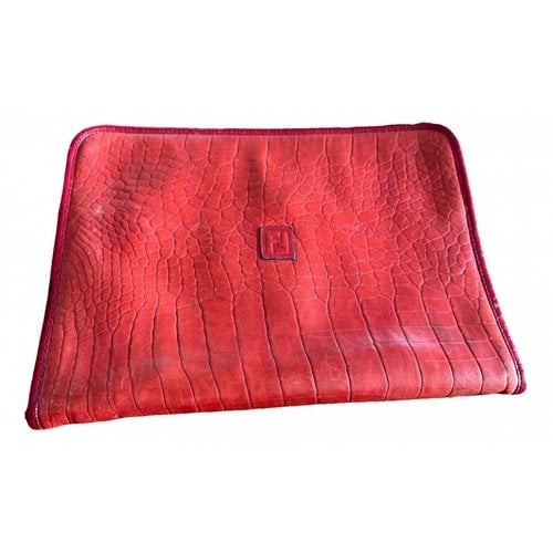 Pre-owned Fendi Silk Handkerchief In Red