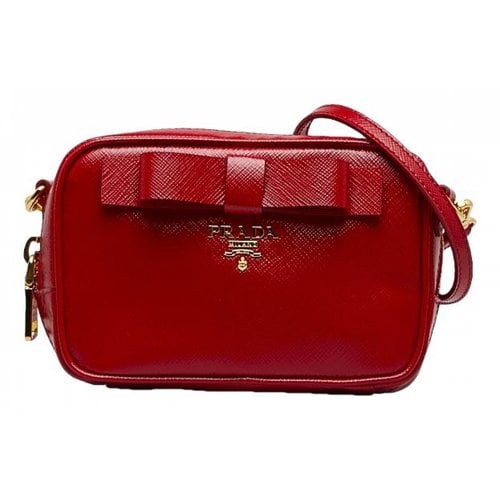 Pre-owned Prada Patent Leather Crossbody Bag In Red