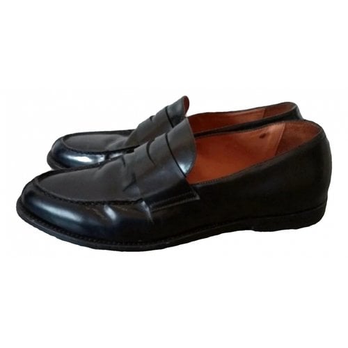 Pre-owned L'autre Chose Leather Flats In Black
