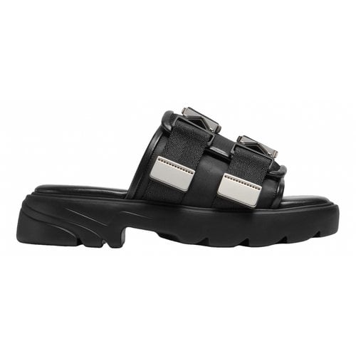 Pre-owned Bottega Veneta Leather Sandals In Black