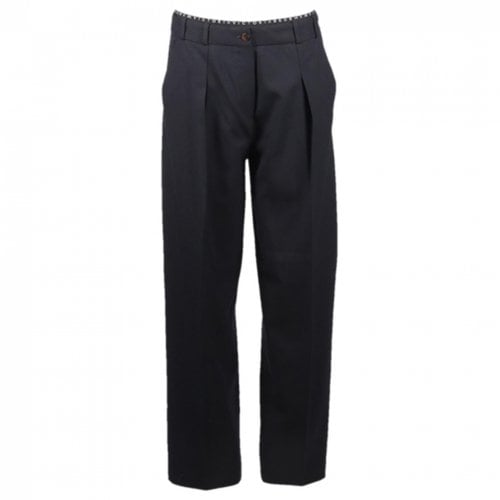 Pre-owned Victoria Beckham Wool Trousers In Blue