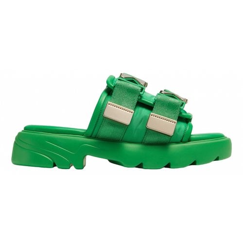 Pre-owned Bottega Veneta Leather Sandals In Green