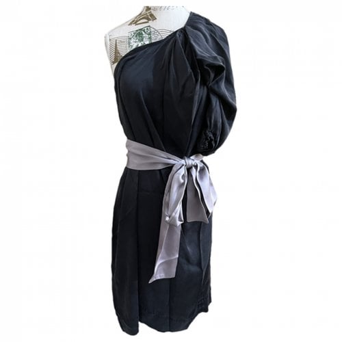 Pre-owned L'autre Chose Silk Mid-length Dress In Anthracite