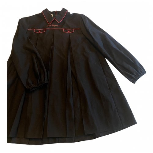Pre-owned Gucci Linen Mini Dress In Black