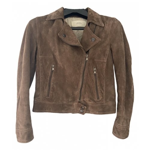 Pre-owned Mauro Grifoni Leather Biker Jacket In Brown