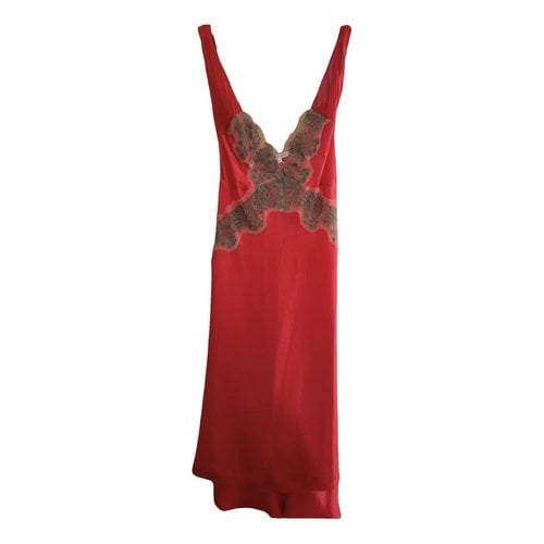 Pre-owned Cristinaeffe Silk Mid-length Dress In Red