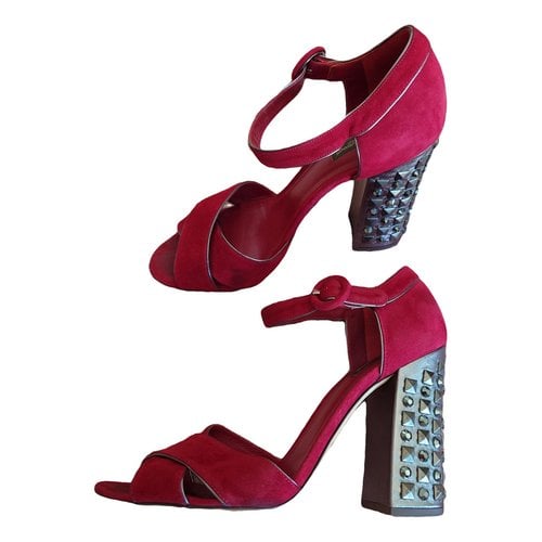 Pre-owned Dolce & Gabbana Sandals In Burgundy