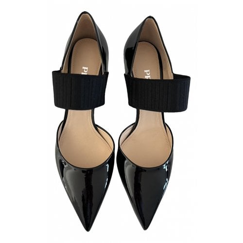 Pre-owned Prada Mary Jane Patent Leather Heels In Black