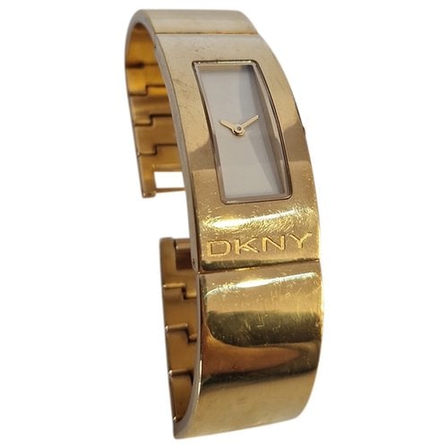 Pre-owned Dkny Watch In Gold