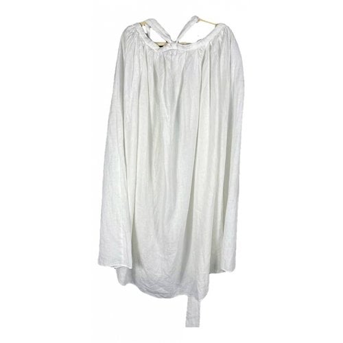 Pre-owned Mara Hoffman Linen Mid-length Dress In White