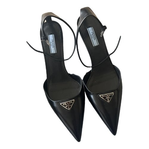 Pre-owned Prada Leather Heels In Black