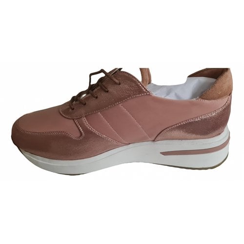 Pre-owned Braccialini Leather Trainers In Pink