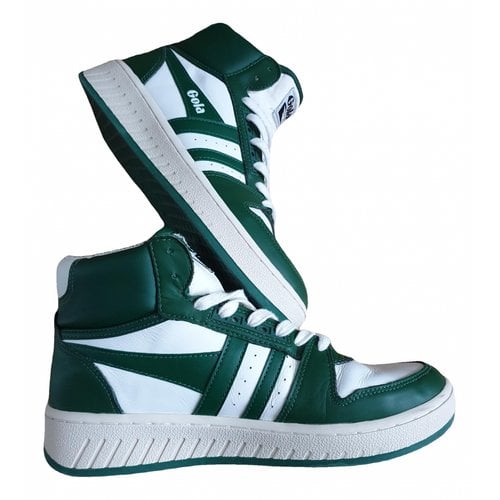 Pre-owned Gola Leather Trainers In Green