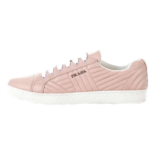 Pre-owned Prada Centaurus Leather Trainers In Pink