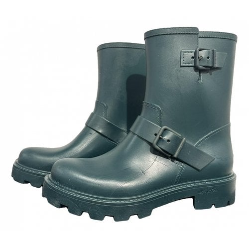 Pre-owned Jimmy Choo Wellington Boots In Green