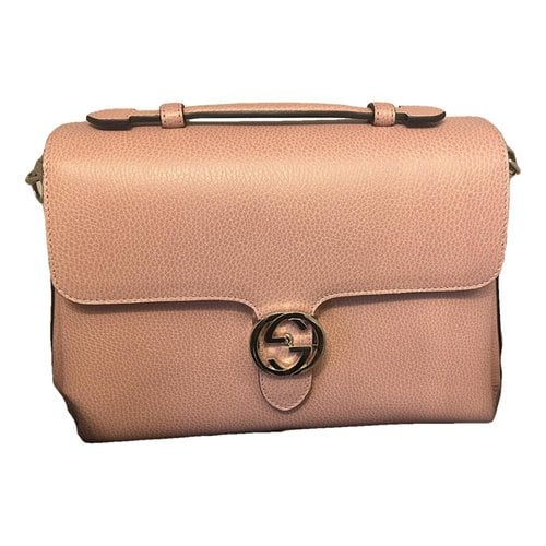 Pre-owned Gucci Gg Marmont Leather Handbag In Pink