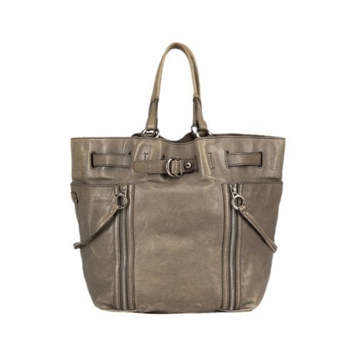 Pre-owned Dolce & Gabbana Leather Tote In Khaki