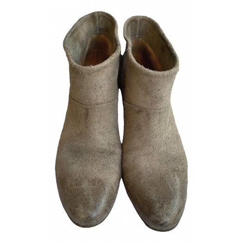 Pre-owned Maison Margiela Leather Boots In Beige