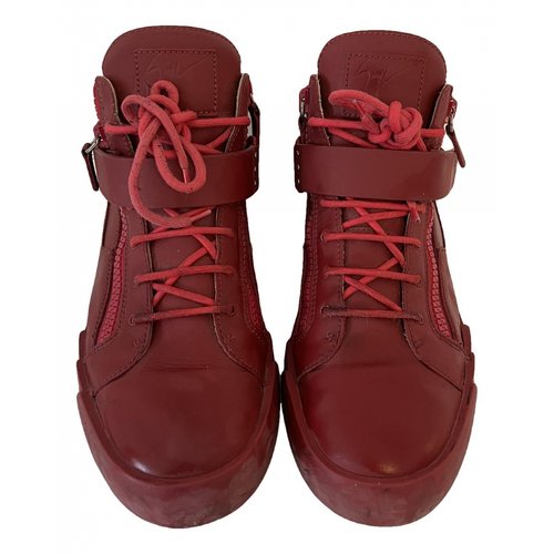 Pre-owned Giuseppe Zanotti Leather High Trainers In Red