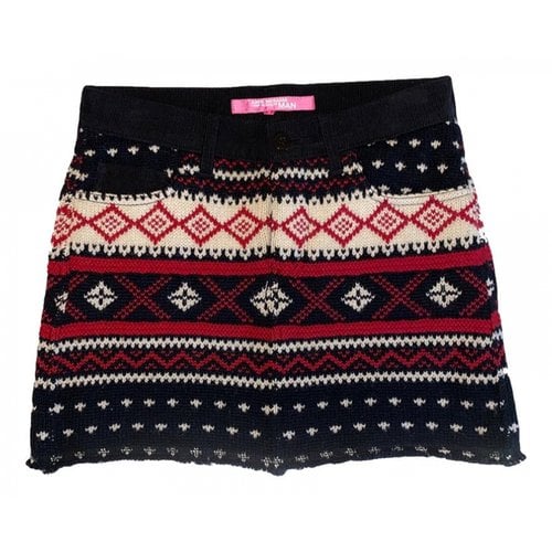 Pre-owned Junya Watanabe Wool Mini Skirt In Multicolour