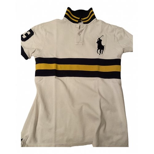 Pre-owned Polo Ralph Lauren Polo Rugby Manches Courtes Polo Shirt In White