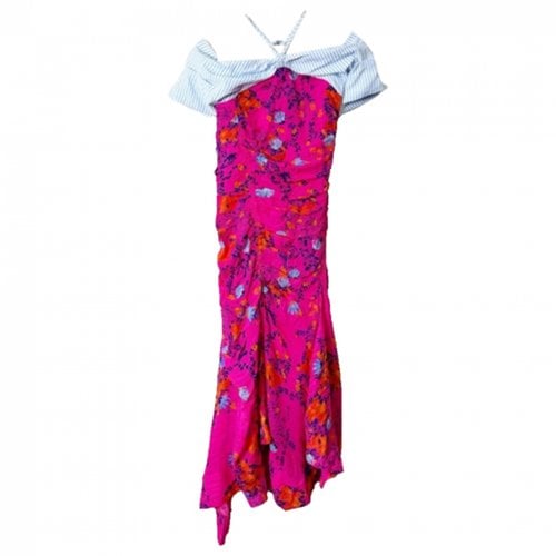 Pre-owned Tanya Taylor Silk Mid-length Dress In Pink