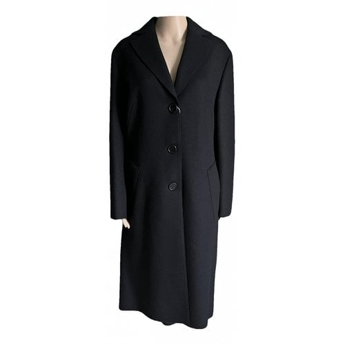 Pre-owned Akris Punto Wool Coat In Black