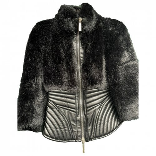 Pre-owned Elisabetta Franchi Faux Fur Jacket In Black