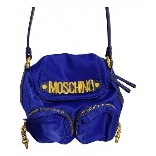 Pre-owned Moschino Cloth Backpack In Blue