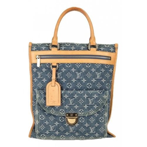 Pre-owned Louis Vuitton Plat Leather Handbag In Blue