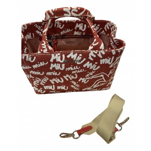 Pre-owned Miu Miu Cloth Handbag In Red