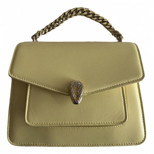 Pre-owned Bvlgari Serpenti Leather Handbag In Yellow