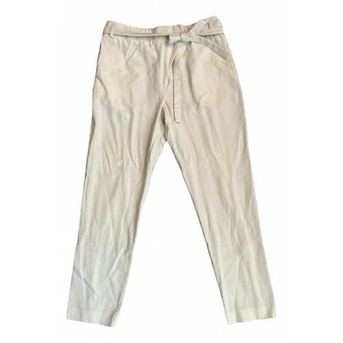Pre-owned Proenza Schouler Wool Carot Pants In White