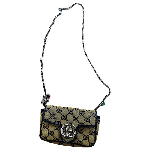Pre-owned Gucci Gg Marmont Flap Crossbody Bag In Yellow