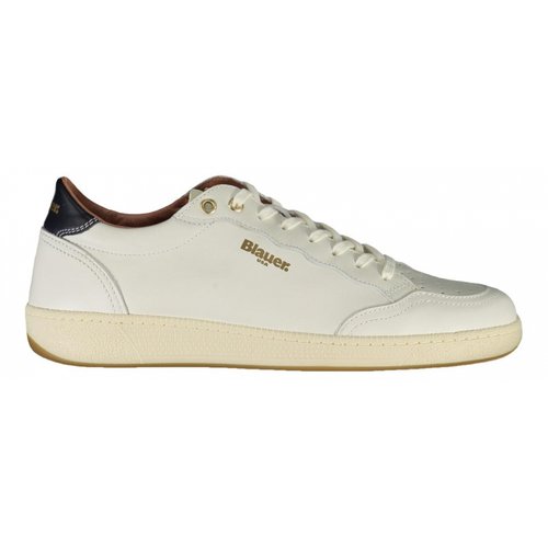 Pre-owned Blauer Leather Low Trainers In White