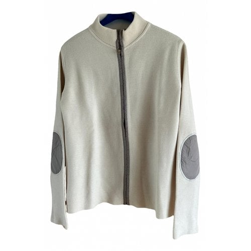 Pre-owned Prada Wool Short Vest In Ecru