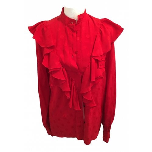 Pre-owned Msgm Silk Blouse In Red