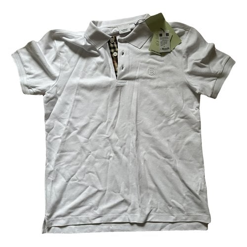 Pre-owned Burberry Polo Shirt In White